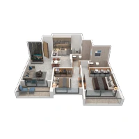 Privia Naimish Spine Road Chikhali 2 BHK Floor Plan Image